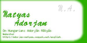 matyas adorjan business card